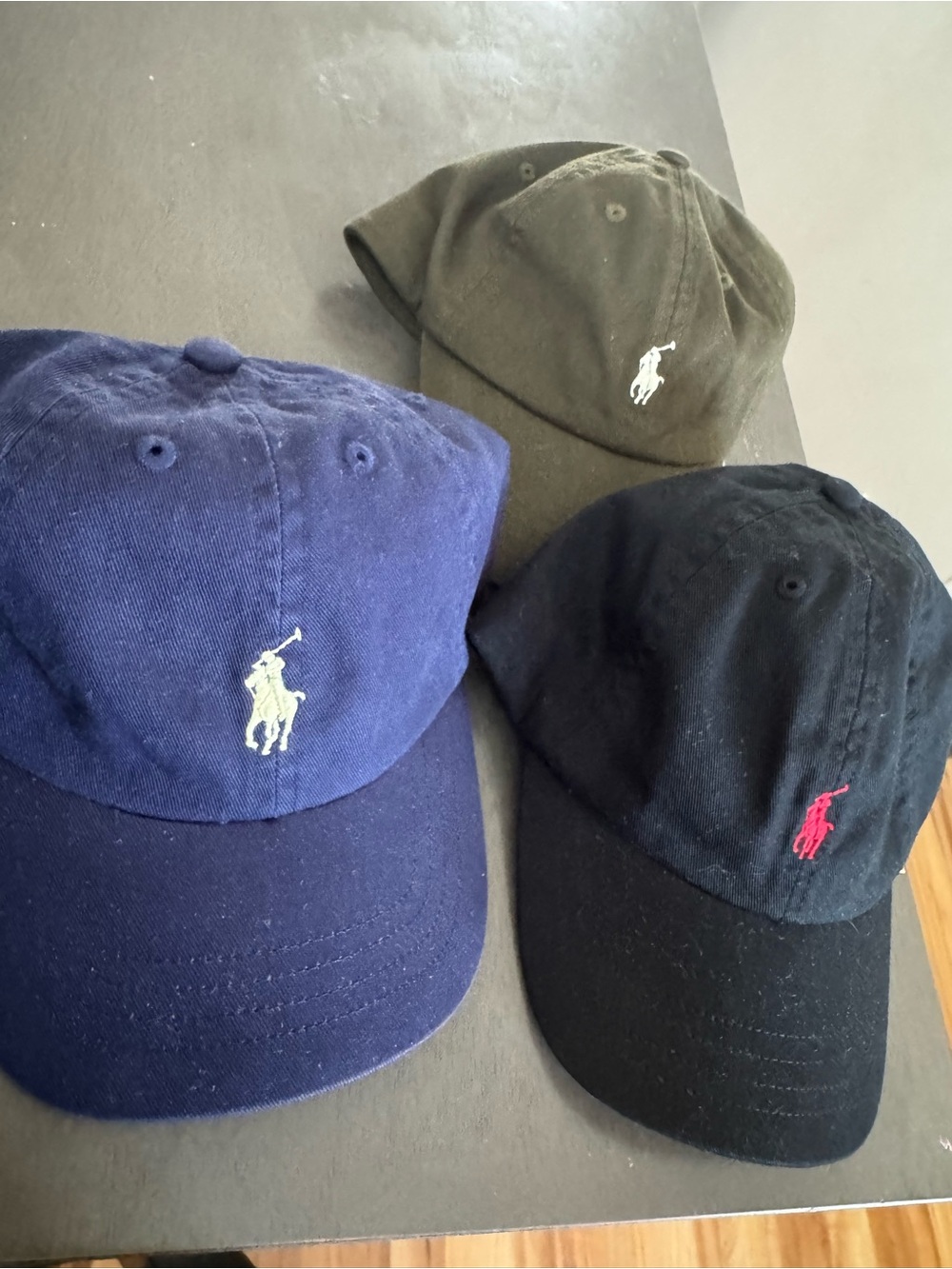Polo by Ralph Lauren Trio Cotton Baseball Caps - Navy, Black, Olive